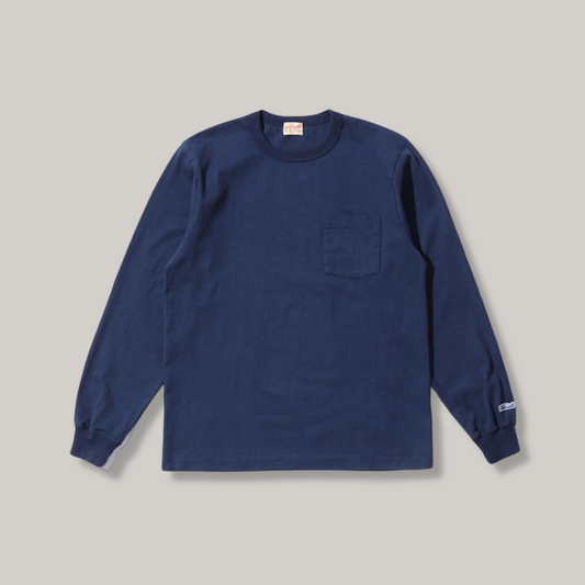 WHITESVILLE LONG SLEEVE POCKET T-SHIRT - NAVY