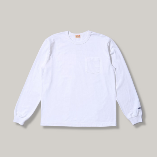 WHITESVILLE LONG SLEEVE POCKET T-SHIRT - OFF WHITE