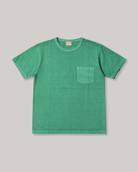 WHITESVILLE PIGMENT DYE POCKET T-SHIRT - KELLY GREEN