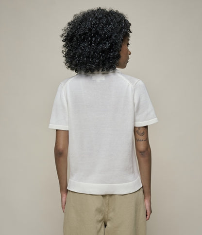 MERZ B. SCHWANEN KNITTED V-NECK SWEATER - WHITE