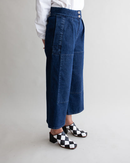 W'MENSWEAR BURNOUT PANT - DENIM
