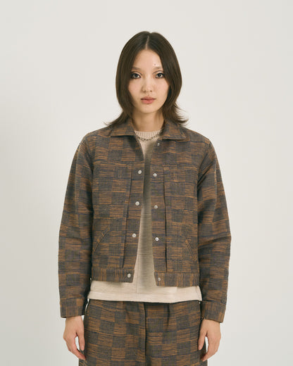 W'MENSWEAR ENGINEER'S JACKET - BEIGE/ BLUE