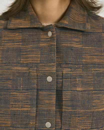 W'MENSWEAR ENGINEER'S JACKET - BEIGE/ BLUE