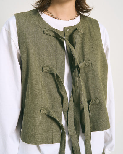 W'MENSWEAR NAA VEST - DARK GREEN DENIM