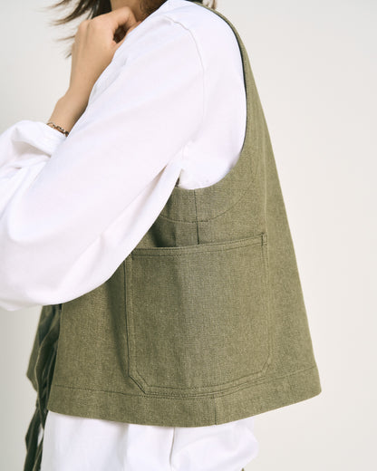 W'MENSWEAR NAA VEST - DARK GREEN DENIM
