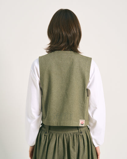 W'MENSWEAR NAA VEST - DARK GREEN DENIM