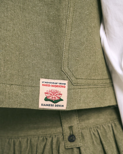 W'MENSWEAR NAA VEST - DARK GREEN DENIM