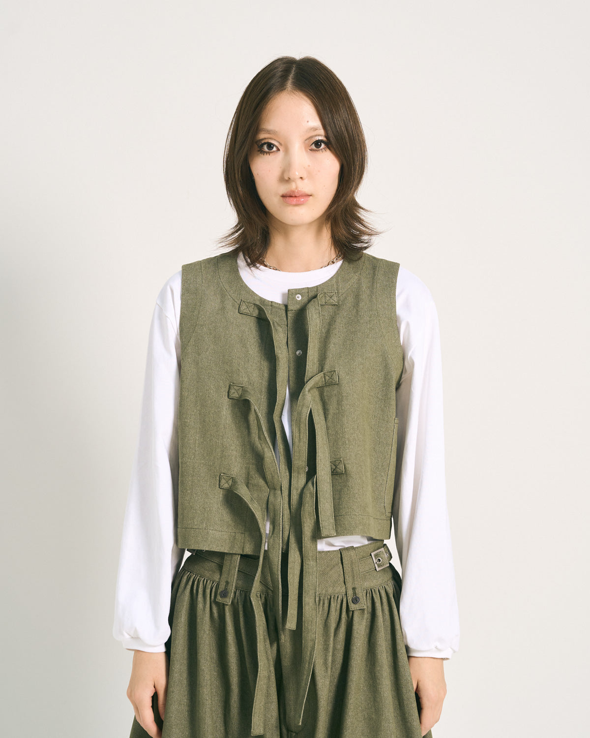W'MENSWEAR NAA VEST - DARK GREEN DENIM