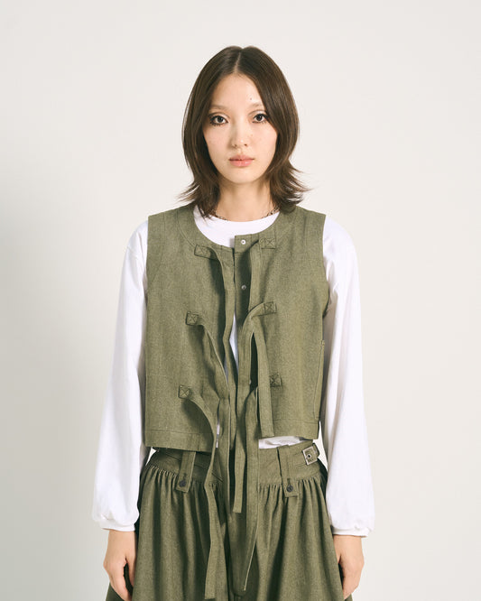 W'MENSWEAR NAA VEST - DARK GREEN DENIM