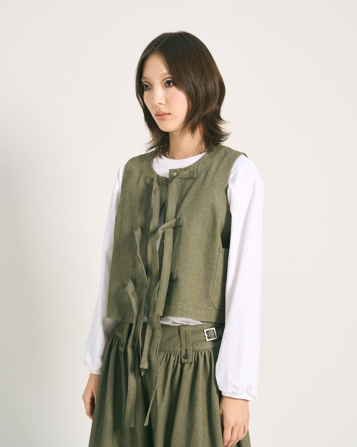 W'MENSWEAR NAA VEST - DARK GREEN DENIM