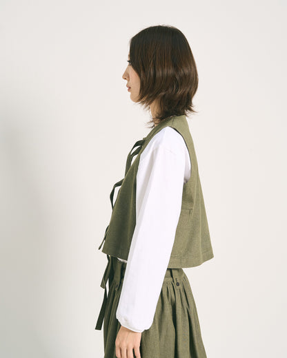 W'MENSWEAR NAA VEST - DARK GREEN DENIM