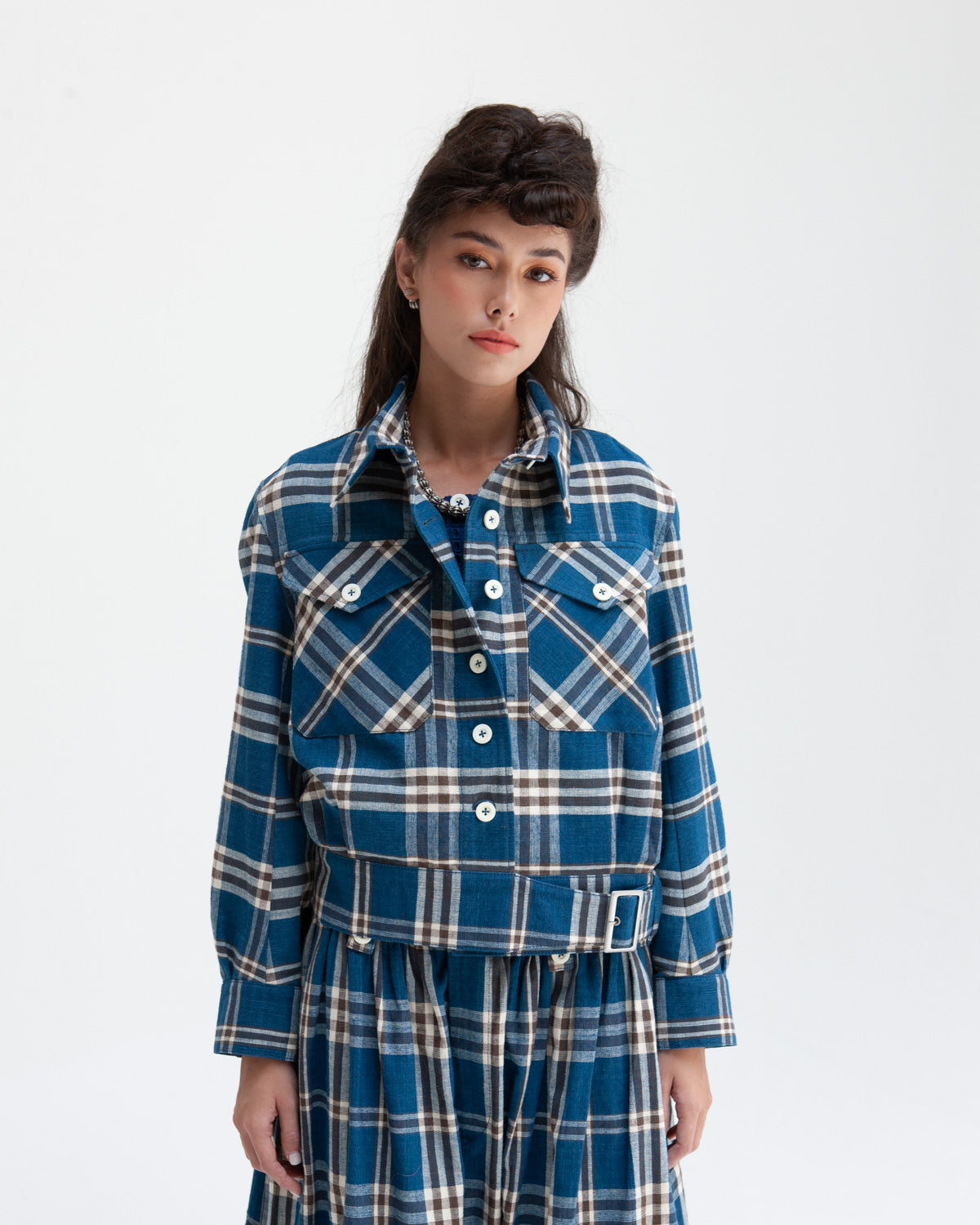 W'MENSWEAR DESPATCH JACKET - INDIGO CHECK