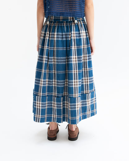 W'MENSWEAR RIDER SKIRT - INDIGO CHECK