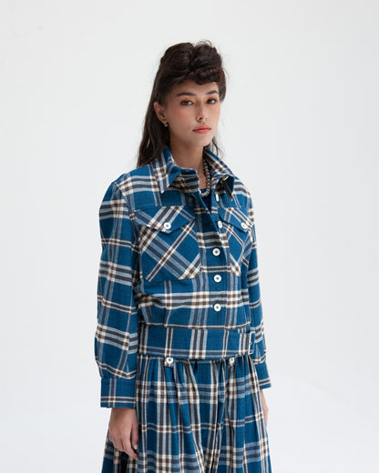 W'MENSWEAR DESPATCH JACKET - INDIGO CHECK
