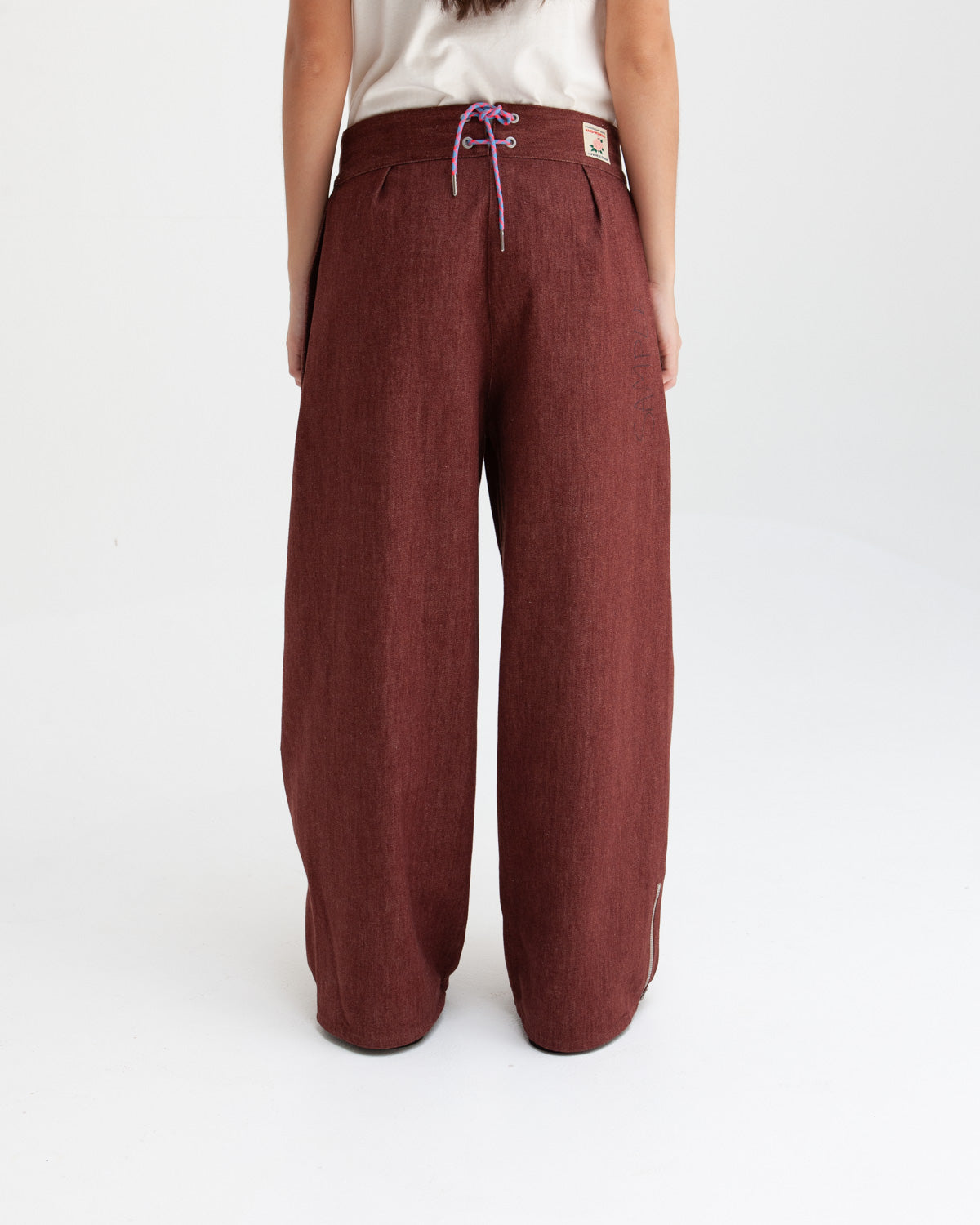 W'MENSWEAR BURNOUT PANTS - BROWN DENIM