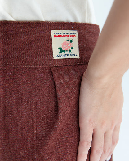 W'MENSWEAR BURNOUT PANTS - BROWN DENIM