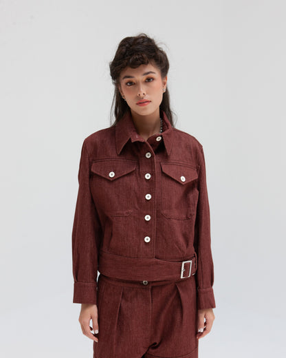 W'MENSWEAR DESPATCH JACKET - BROWN DENIM