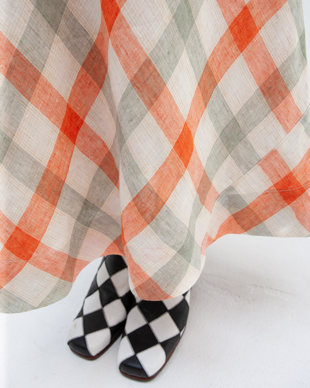 W'MENSWEAR BROOKLANDS DRESS - ORANGE CHECK