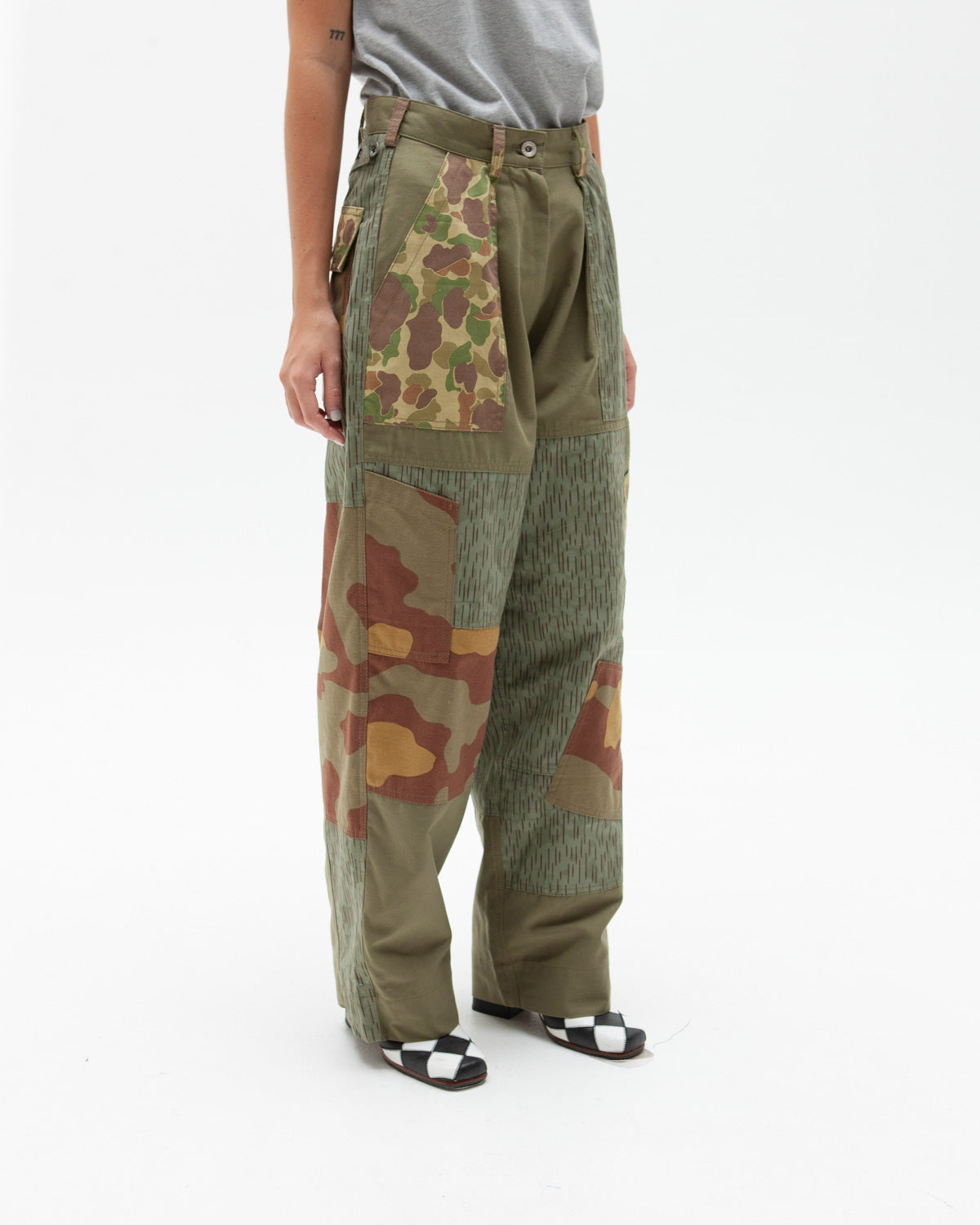 GOOD OL WHATS-HER-FACE BY W'MENSWEAR UNISEX FREEDOM FLIGHT TROUSER - ARMY CAMO