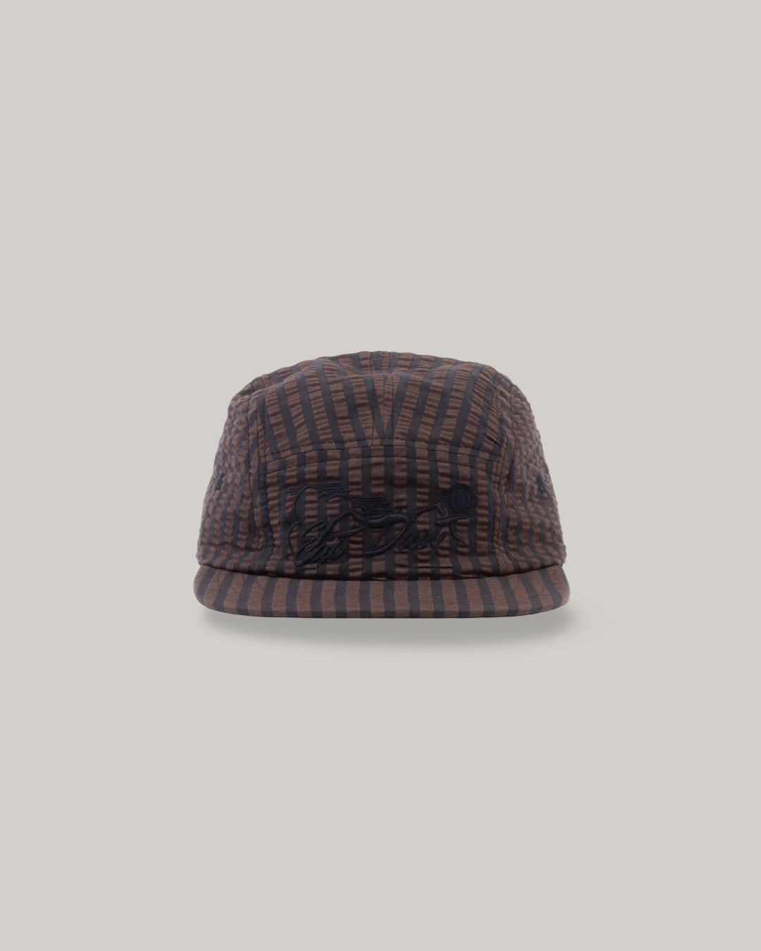 GIRLS OF DUST 5 PANELS CAP - BELFAST SEERSUCKER - COFFEE/ NAVY