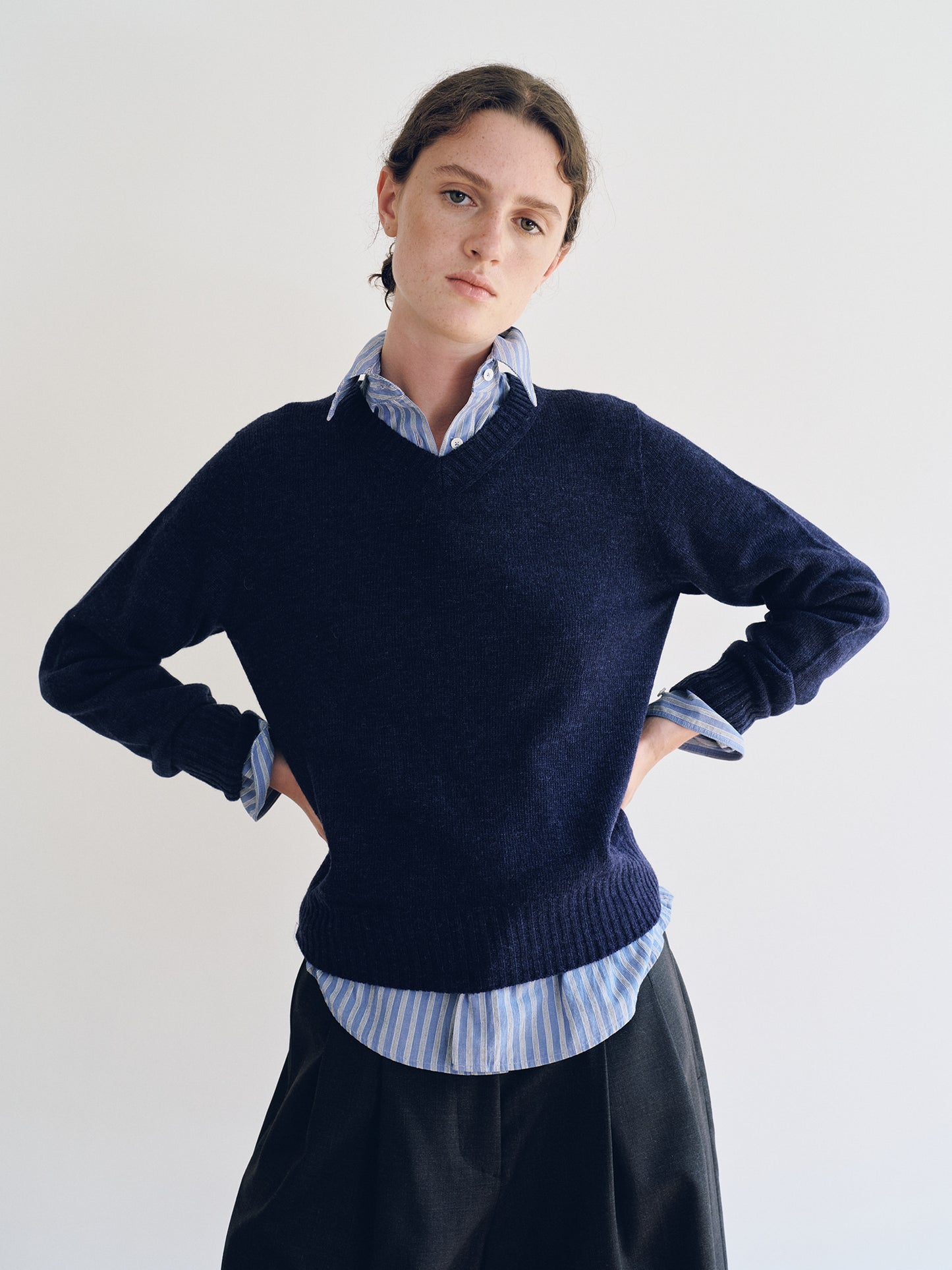 NOTHING WRITTEN METIS COTTON SHIRT - BLUE STRIPE