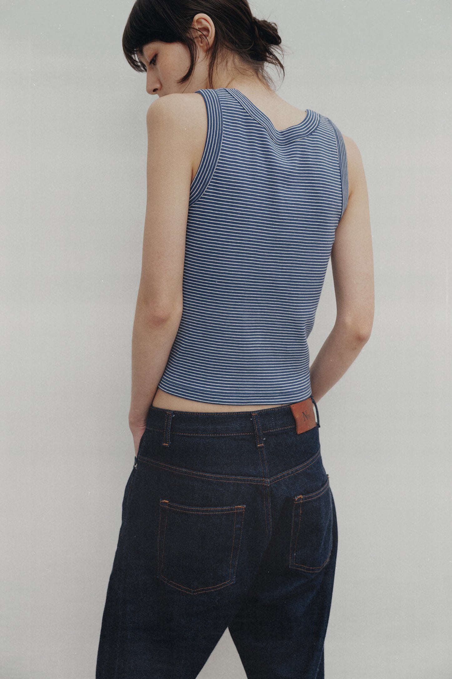 NOTHING WRITTEN SAILOR SLEEVELESS TOP - BLUE