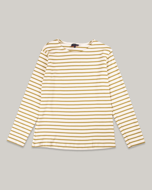 ARMOR LUX LADIES 'LESCONIL' BRETON SHIRT L/S - NATURE/ GREEN MOSS