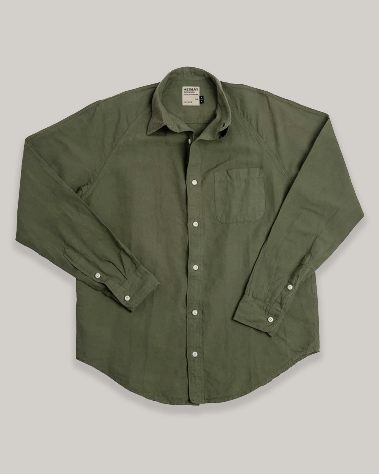 HEIMAT COTTON/ HEMP ARTIST SHIRT - MILITARY GREEN