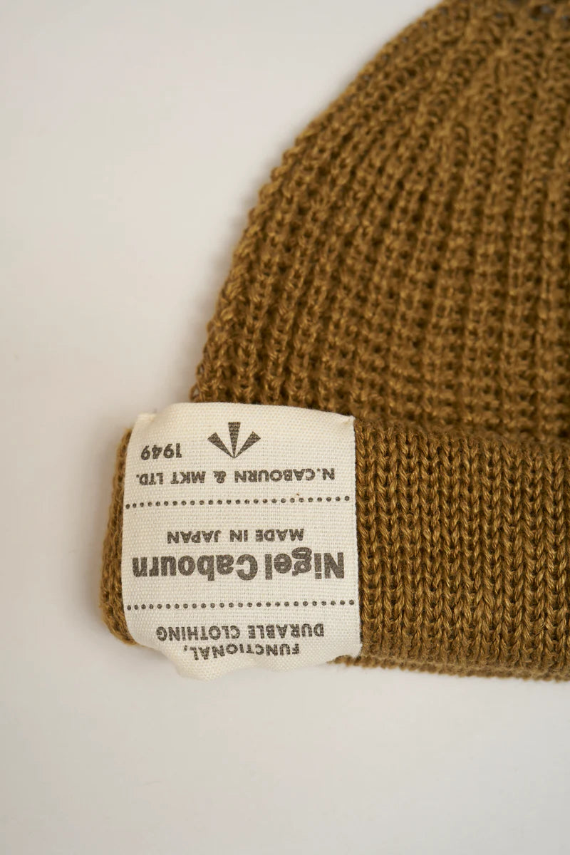 NIGEL CABOURN MAINLINE HEMP BEANIE - KHAKI