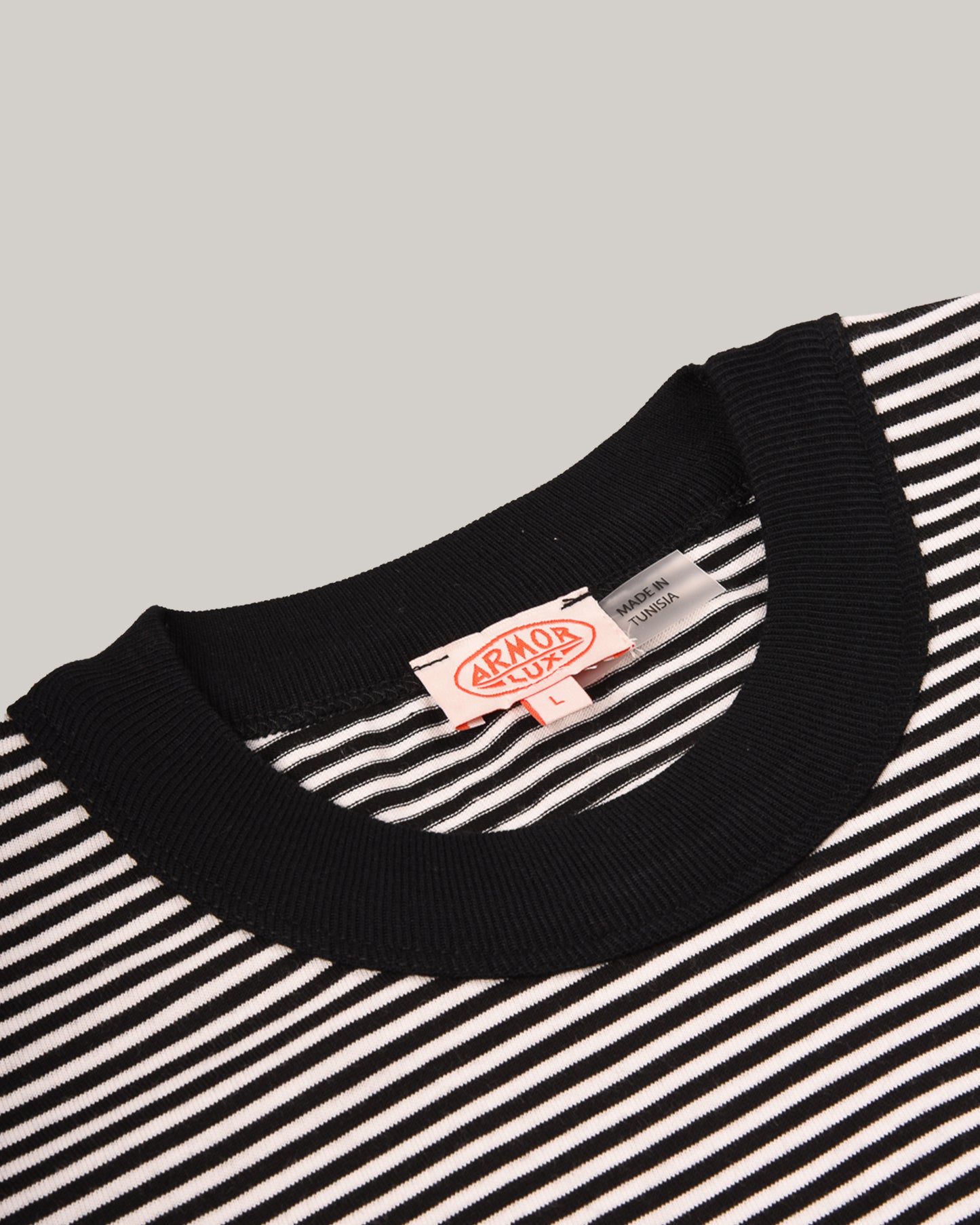 ARMOR LUX HERITAGE STRIPED T-SHIRT - BLACK/ MILK