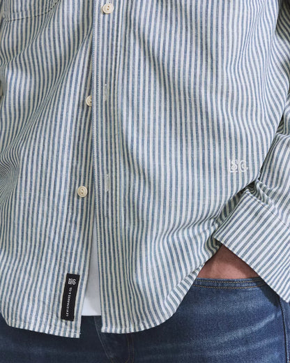 LEVI'S BLUE TAB WORK SHIRT INDIGO STRIPE