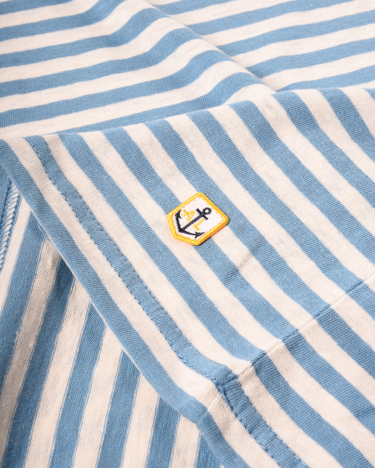 ARMOR LUX POCKET T-SHIRT - COTTON/ LINEN -  WATERFALL/ NATURE