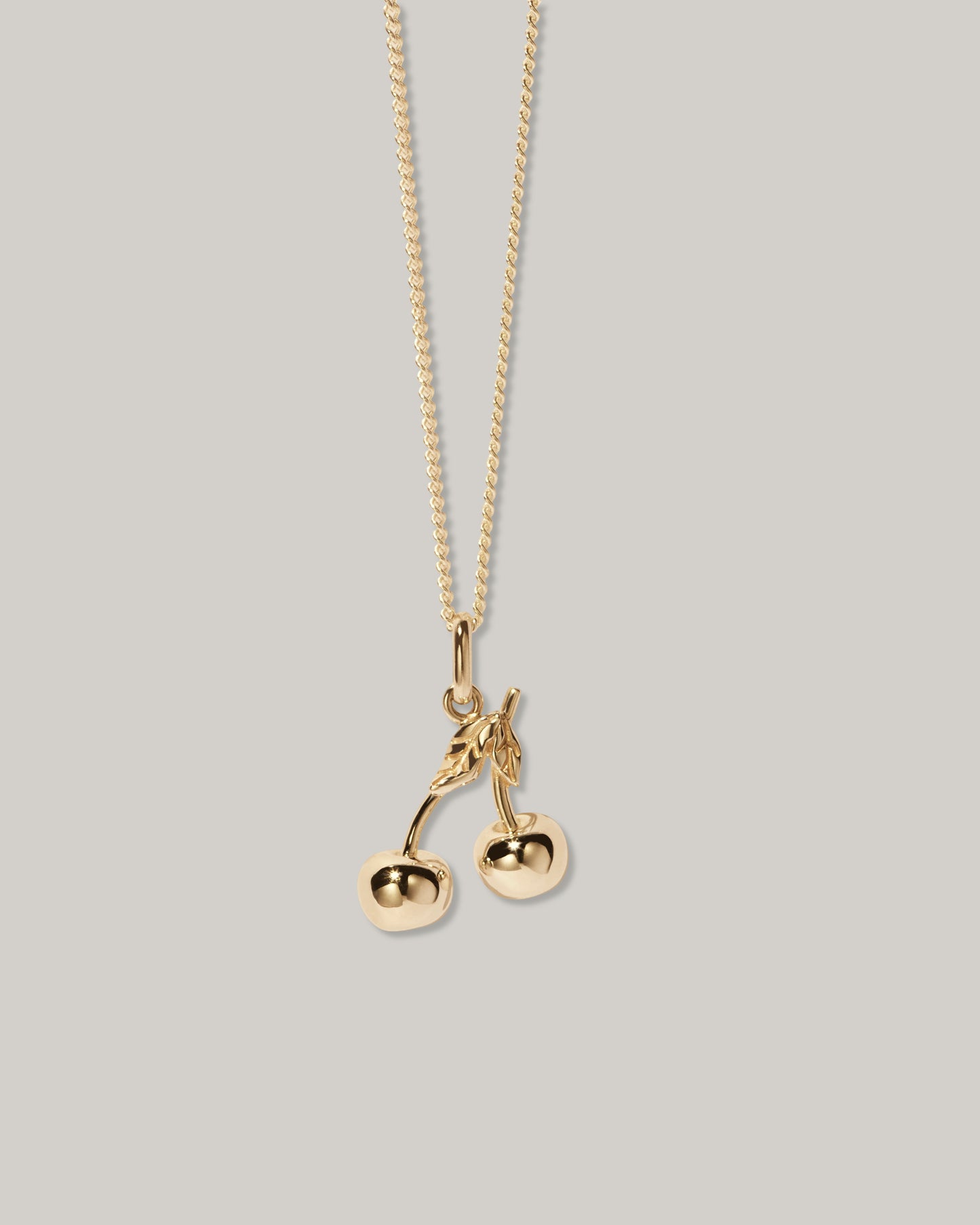 MEADOWLARK CHERRY CHARM NECKLACE - GOLD PLATED