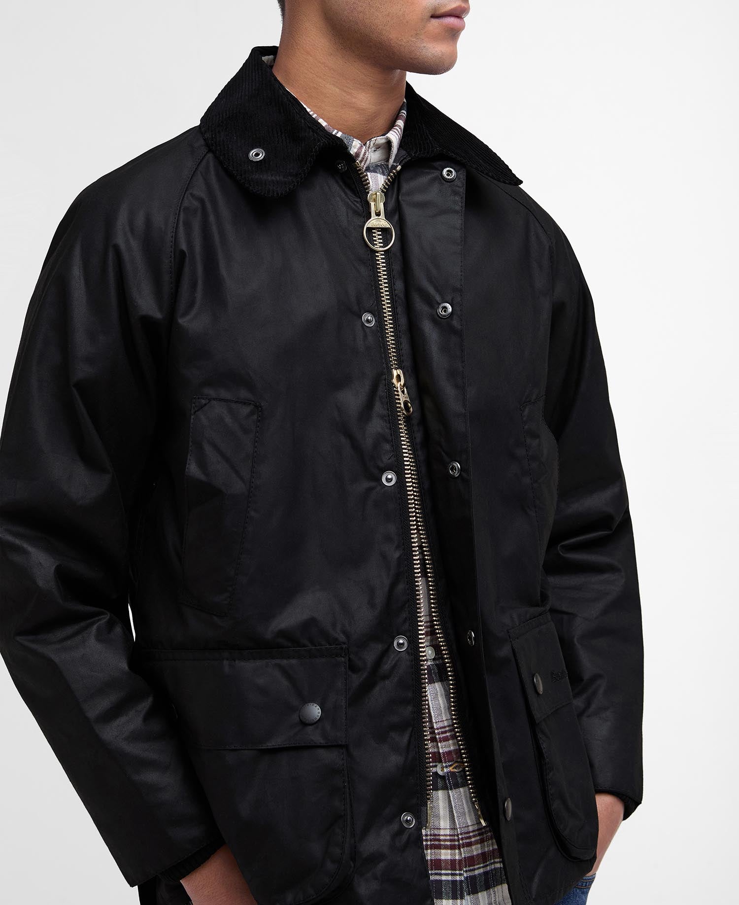 BARBOUR BEDALE WAX JACKET - BLACK – Pickings and Parry