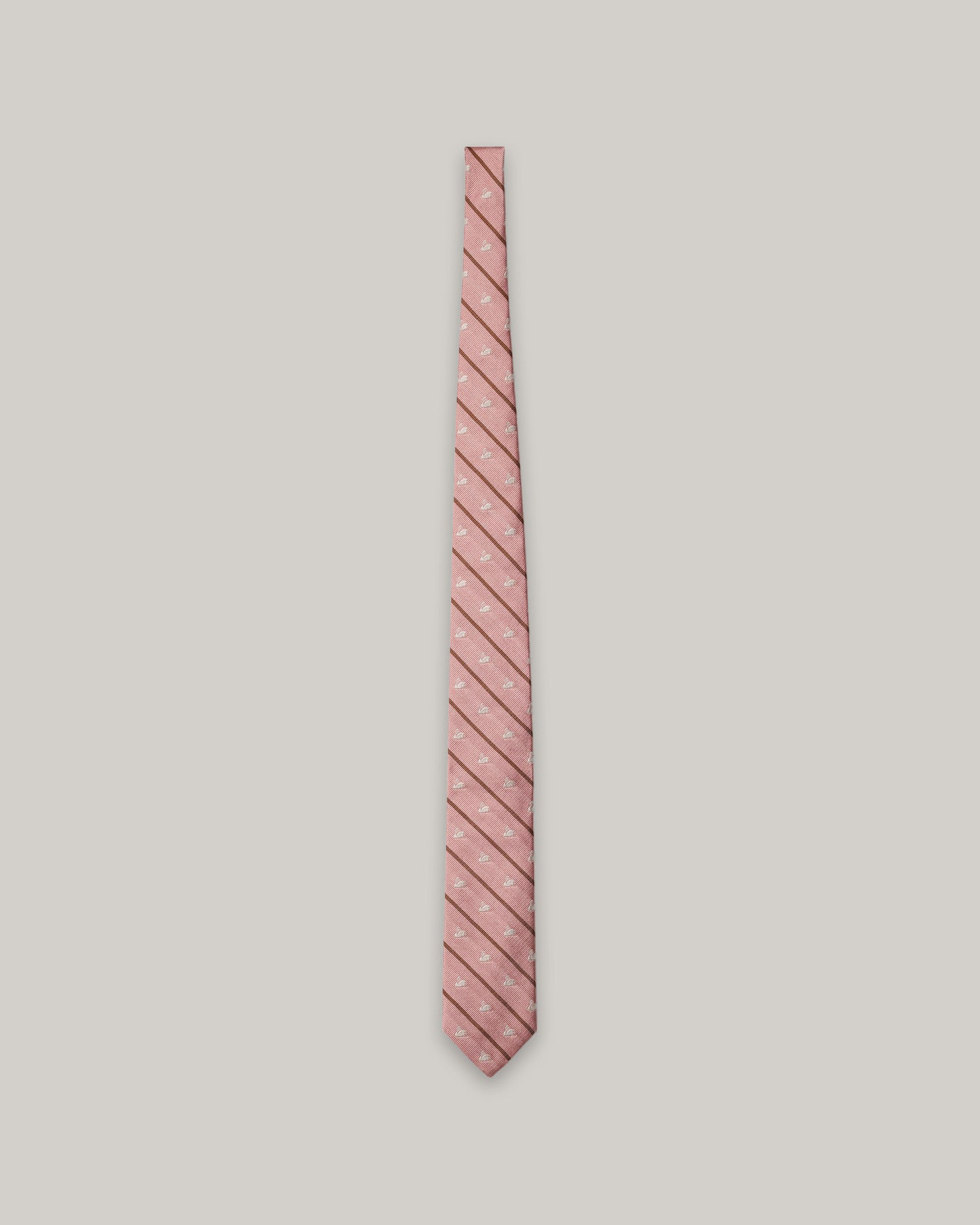 MERZ B. SCHWANEN SILK TIE - SWAN DRIFT - ROSEWOOD