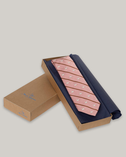 MERZ B. SCHWANEN SILK TIE - SWAN DRIFT - ROSEWOOD