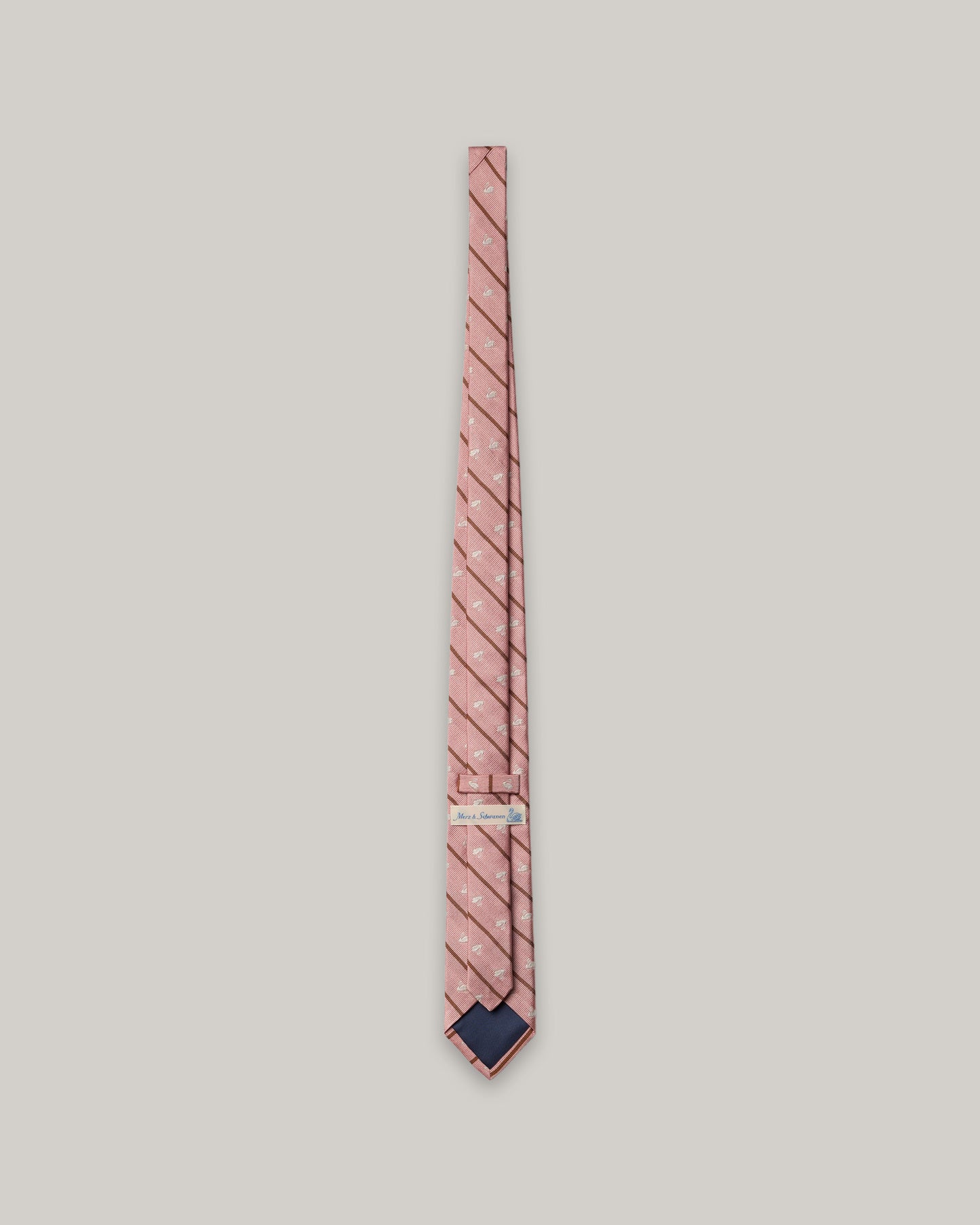MERZ B. SCHWANEN SILK TIE - SWAN DRIFT - ROSEWOOD