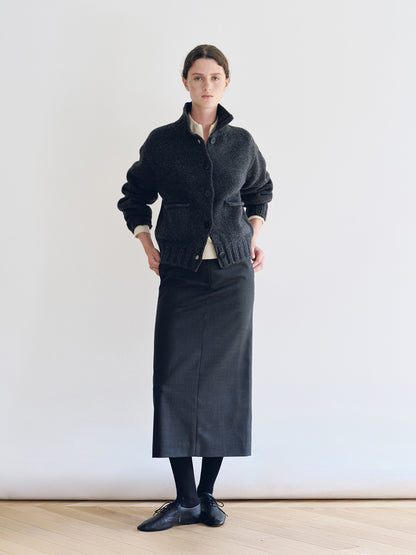 NOTHING WRITTEN MARRIE SOFT POCKET CARDIGAN - CHARCOAL