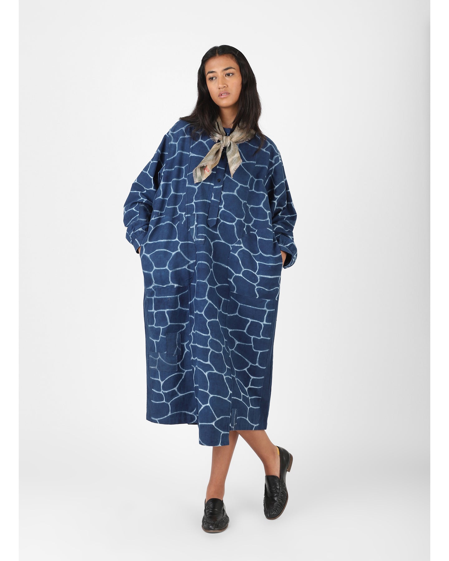 KARDO WOMEN'S EVA SHIBORI DRESS - INDIGO