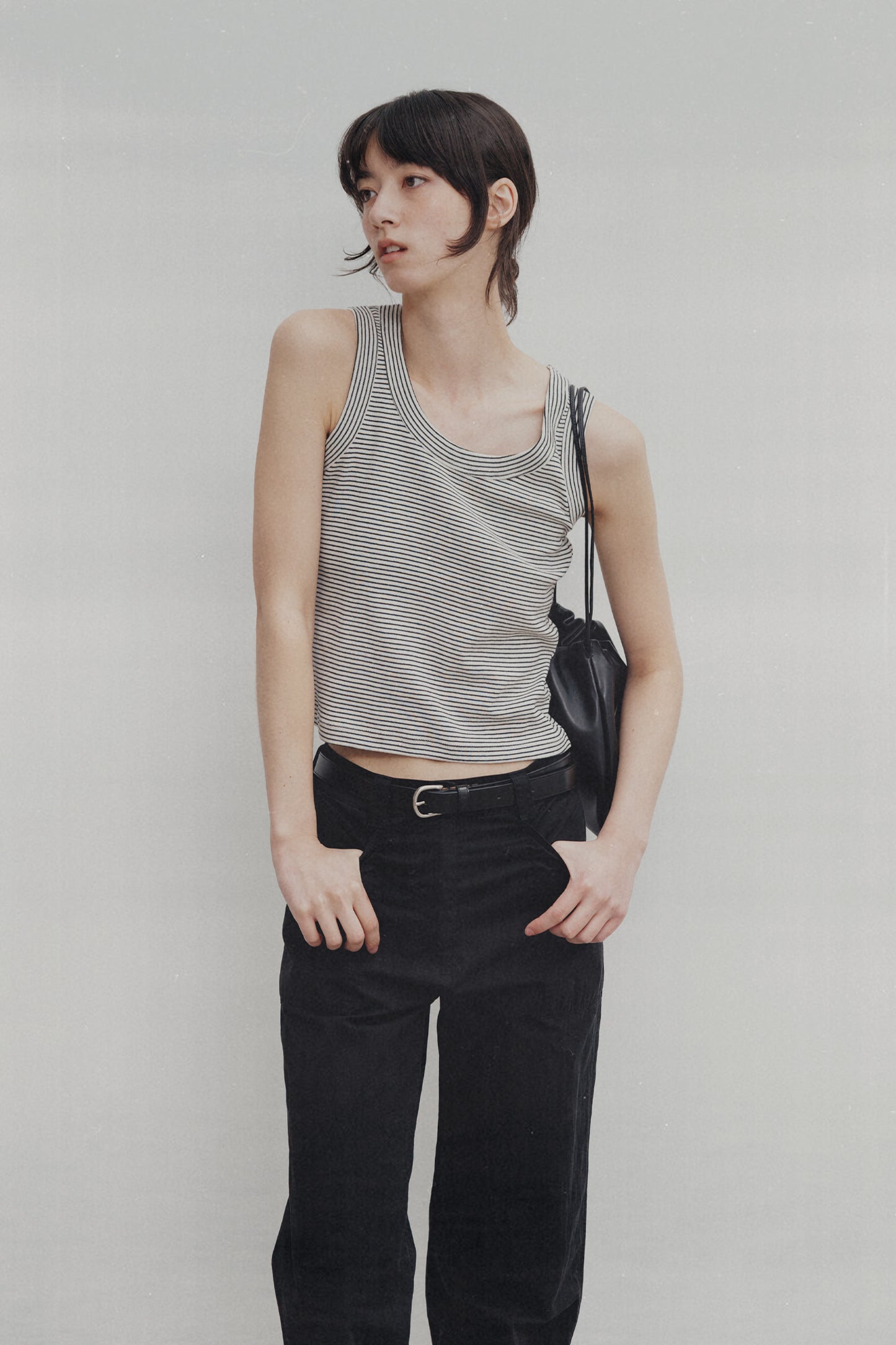 NOTHING WRITTEN SAILOR SLEEVELESS TOP - BLACK