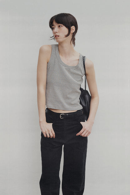 NOTHING WRITTEN SAILOR SLEEVELESS TOP - BLACK