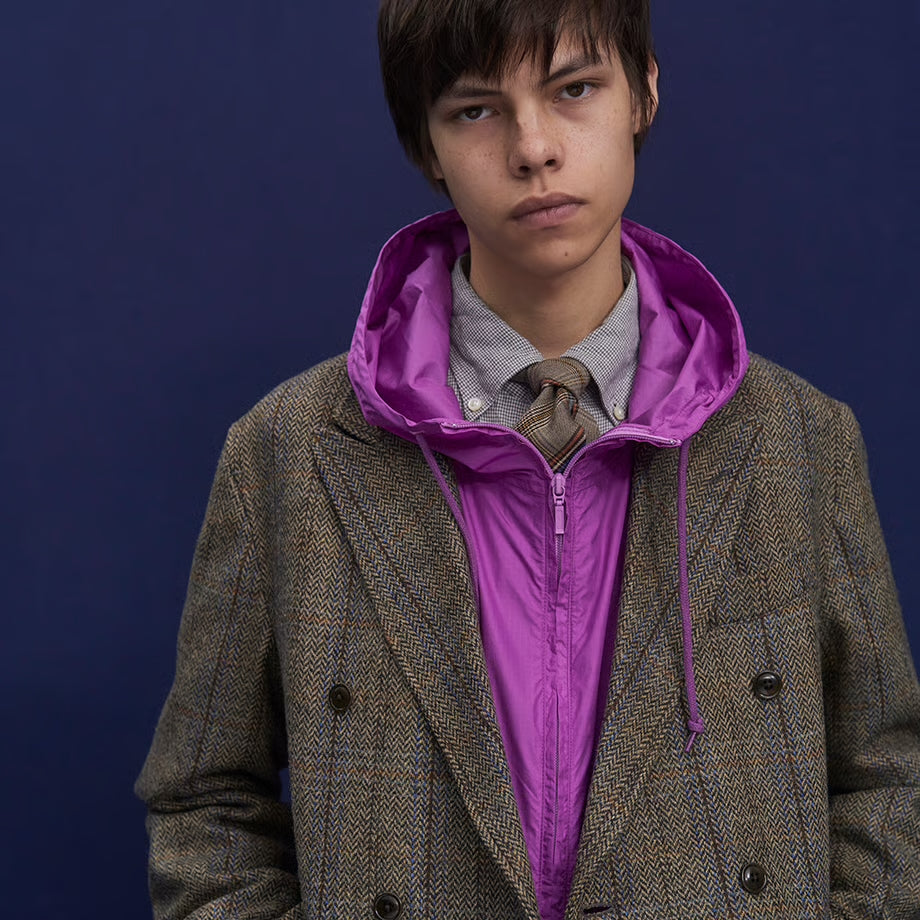 TS(S) RIPSTOP LONG ZIP PULLOVER PARKA - LILAC
