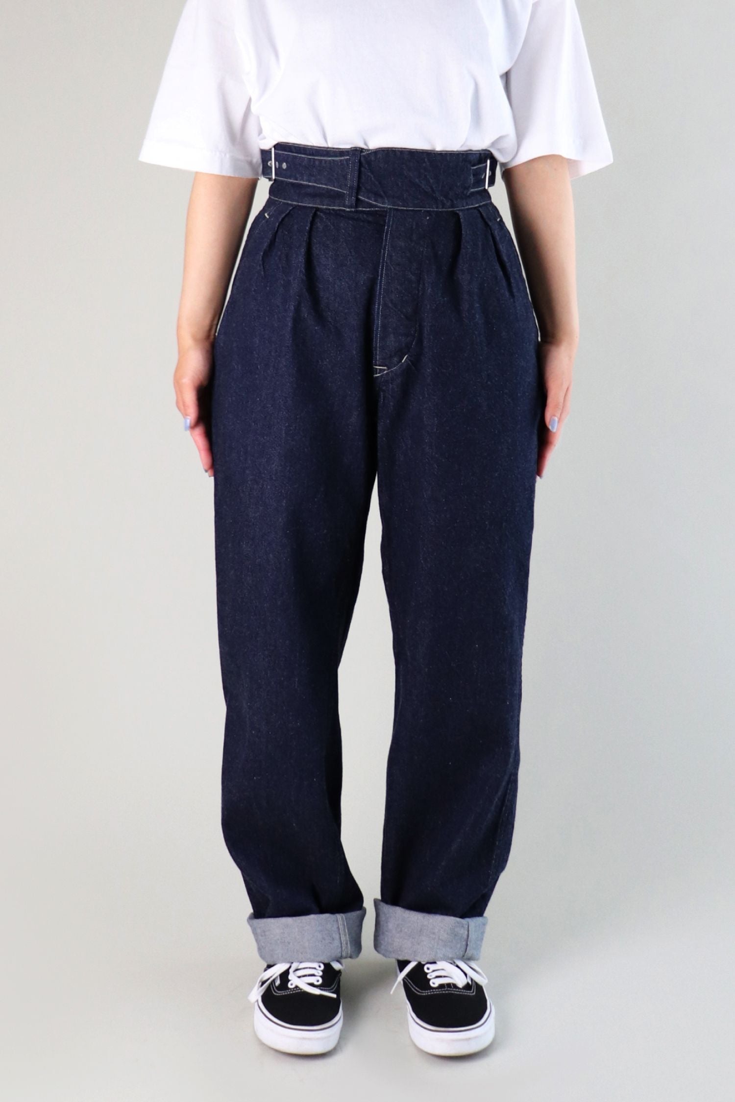 LENO SIDE BELTED GURKHA TROUSERS - INDIGO – Pickings and Parry