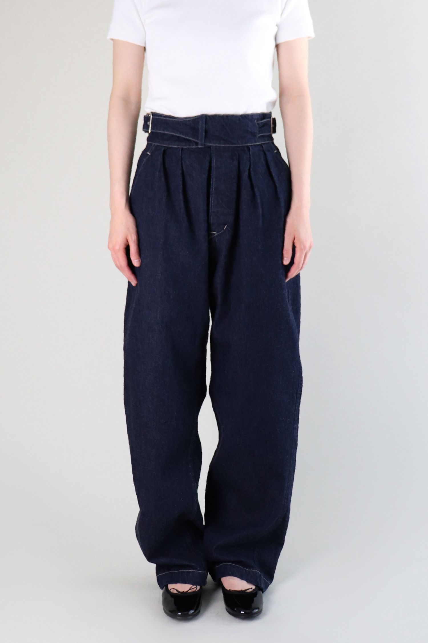 LENO SIDE BELTED GURKHA TROUSERS - INDIGO – Pickings and Parry