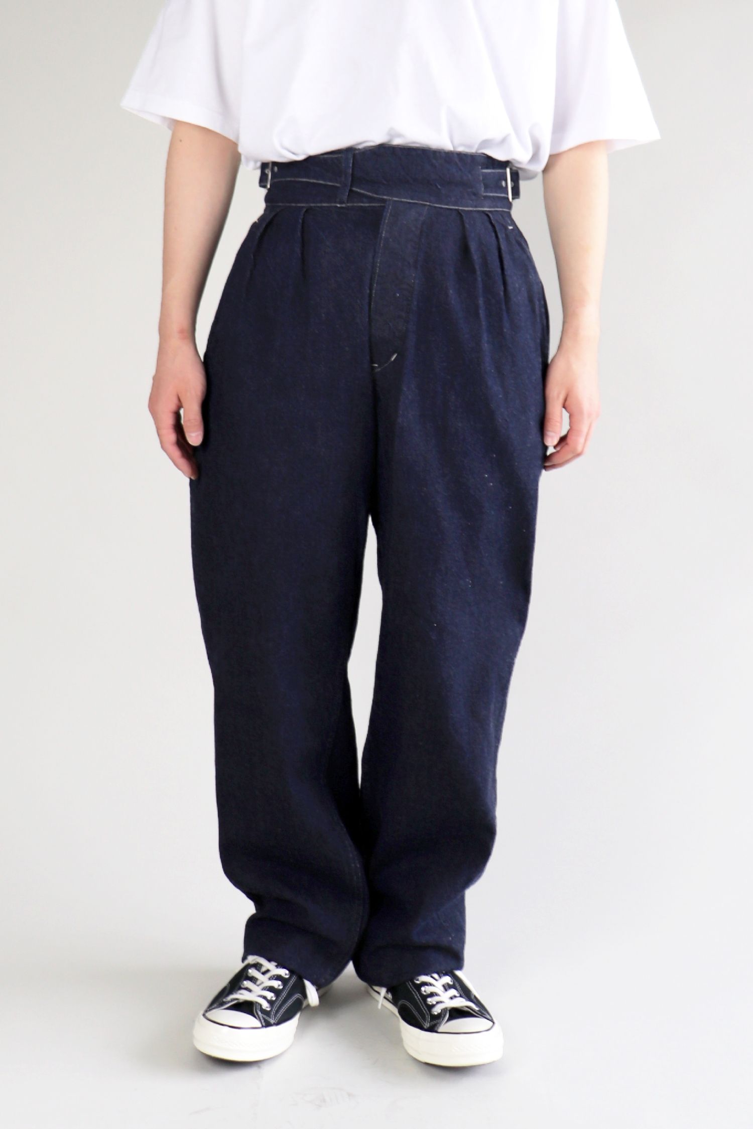 LENO SIDE BELTED GURKHA TROUSERS - INDIGO – Pickings and Parry