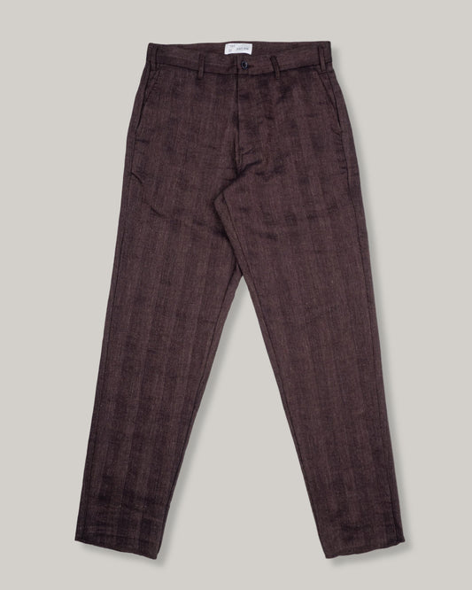 1ST PAT-RN LOGAN TROUSER - BURNT HERRINGBONE