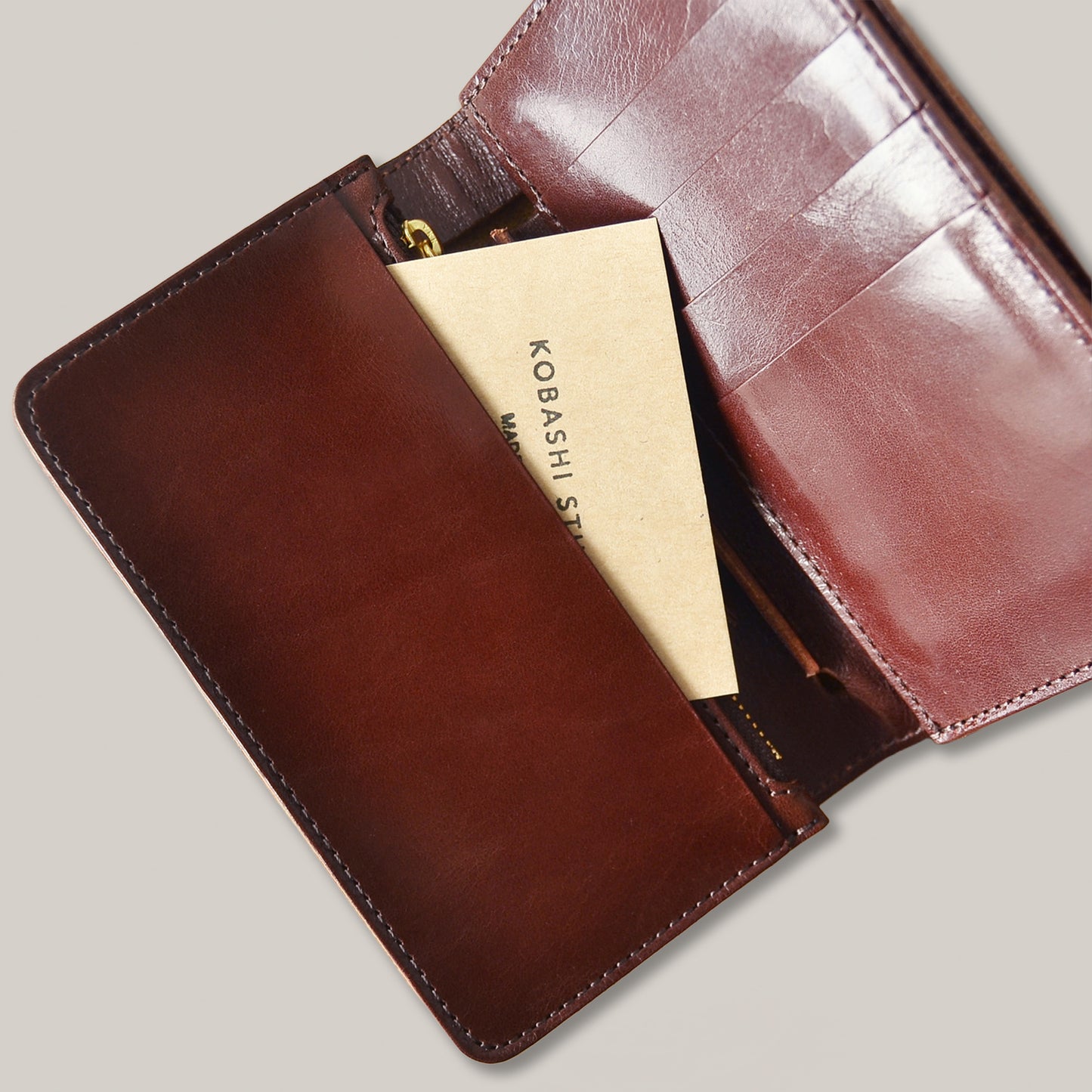 KOBASHI STUDIO WALLET MIDDLE - BROWN