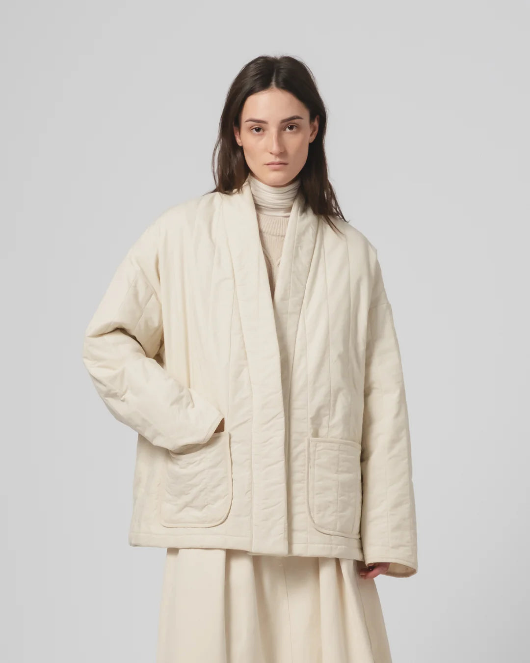EAT DUST EDO JACKET - COTTON QUILT - ECRU
