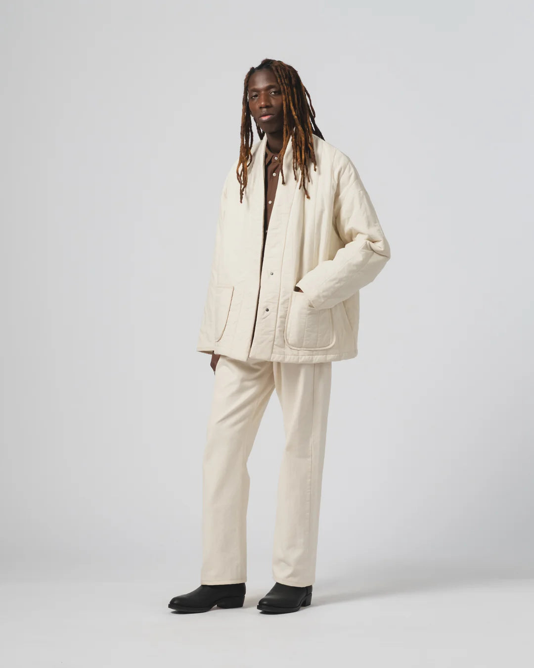 EAT DUST EDO JACKET - COTTON QUILT - ECRU