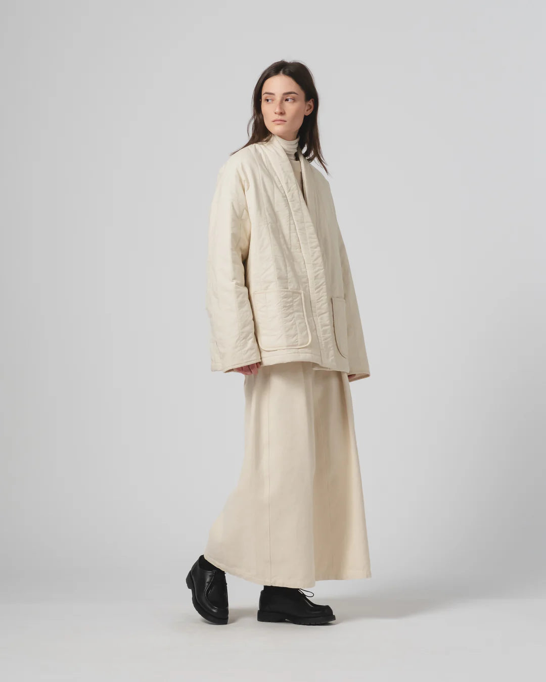 EAT DUST EDO JACKET - COTTON QUILT - ECRU